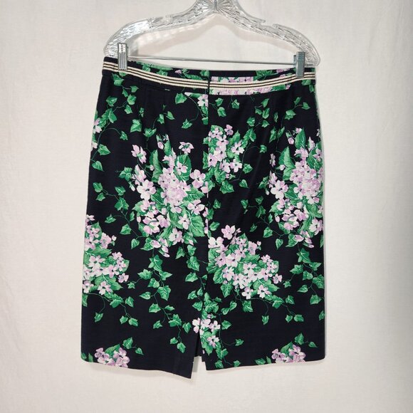 TALBOTS The Oprah Magazine Feminine Romantic Preppy Blue Floral Skirt Size 12. - Picture 4 of 16